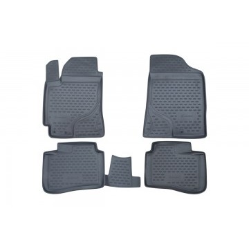 Коврики в салон KIA Cerato 2009-2013, 4 шт. (полиуретан, серые)