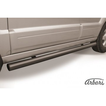 Защита порогов d76 труба  Arbori черн. для Kia SORENTO 2006-2011