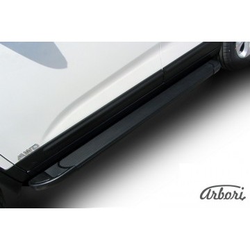 Комплект алюминиевых порогов Arbori Optima Black 1700 для KIA Sorento 2013-нв