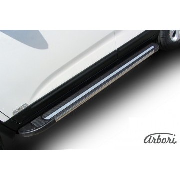 Комплект алюминиевых порогов Arbori Luxe Black 1700 для KIA Sorento 2013-нв