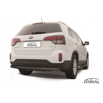 Защита заднего бампера d76 радиусная Arbori черн. для KIA Sorento 2013-нв