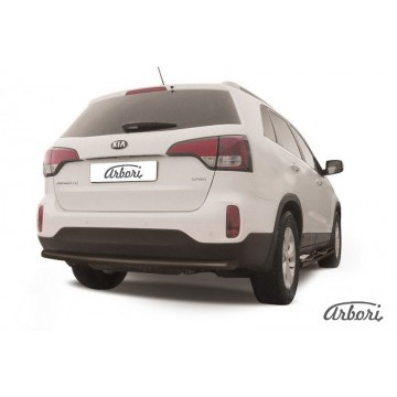 Защита заднего бампера d57 радиусная Arbori черн. для KIA Sorento 2013-нв