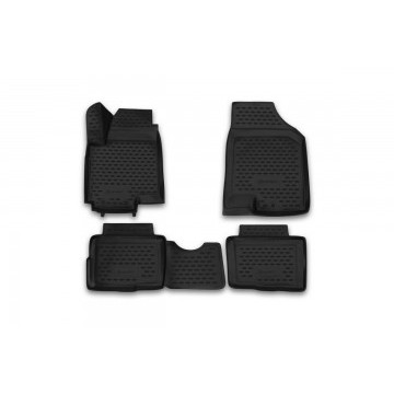 Коврики 3D в салон KIA Soul (I) 2008-2014, 4 шт. (полиуретан)