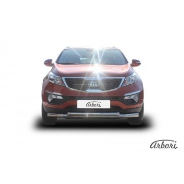 Защита переднего бампера Arbori d76+d57 KIA SPORTAGE 2010-