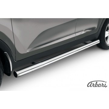 Защита штатных порогов Arbori d76 труба KIA SPORTAGE 2010-