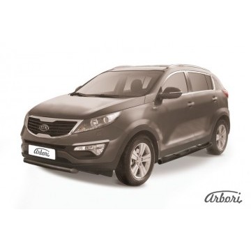 Защита переднего бампера d76 короткая Arbori черн. для Kia SPORTAGE 2010-2016