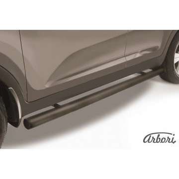 Защита порогов d76 труба Arbori черн. для Kia SPORTAGE 2010-2016