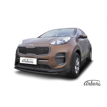 Защита переднего бампера d57 Arbori черн. для Kia SPORTAGE 2016-2018