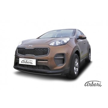 Защита переднего бампера d42 Arbori черн. для Kia SPORTAGE 2016-2018