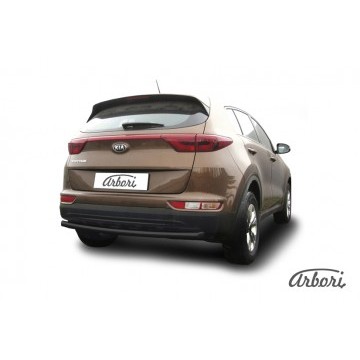 Защита заднего бампера d42 Arbori черн. для Kia SPORTAGE 2016-2018