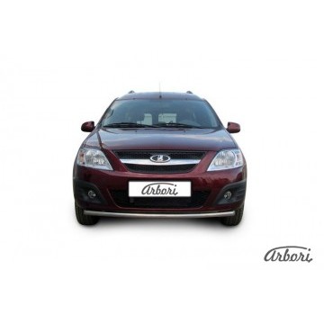 Защита переднего бампера d42 Arbori нерж. сталь для LADA LARGUS 2012-нв