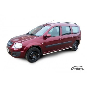 Защита порогов d42 труба Arbori нерж. сталь для LADA LARGUS 2012-нв