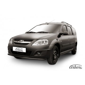 Защита переднего бампера d42 Arbori черн. для LADA LARGUS 2012-нв
