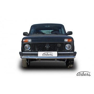 Защита переднего бампера d57 Arbori нерж. сталь для LADA 4х4 3дв. 1977-нв