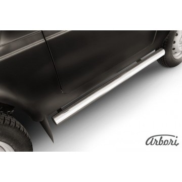 Защита порогов d76 труба Arbori нерж. сталь для LADA 4х4 3дв. 1977-нв
