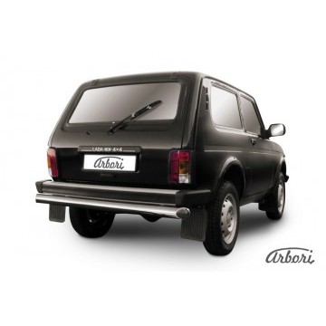 Защита заднего бампера d76 Arbori нерж. сталь для LADA 4х4 3дв. 1977-нв