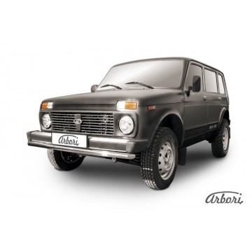 Защита переднего бампера d57 Arbori нерж. сталь для LADA 4х4 5дв. 1993-нв
