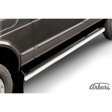 Защита порогов d76 труба Arbori нерж. сталь для LADA 4х4 5дв. 1993-нв
