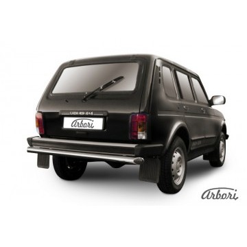 Защита заднего бампера d57 Arbori нерж. сталь для LADA 4х4 5дв. 1993-нв