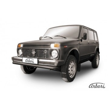 Защита переднего бампера d76 Arbori черн. для LADA 4х4 5дв. 1993-нв