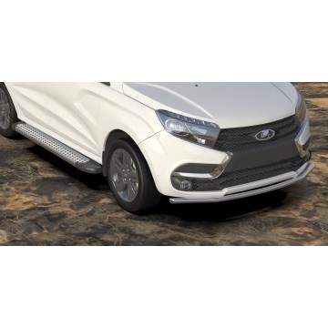Защита переднего бампера d42 Arbori нерж. сталь для LADA Xray 2015-нв