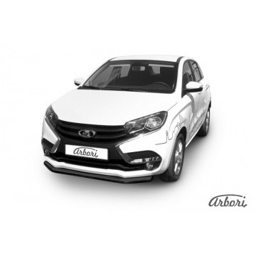 Защита переднего бампера d57 Arbori черн. для LADA Xray 2015-нв