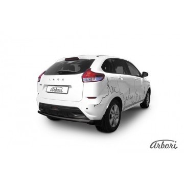 Защита заднего бампера d57 Arbori черн. для LADA Xray 2015-нв