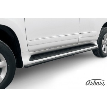 Защита штатного порога d42 Arbori черн. для Lexus GX460 2010-2013