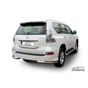 Уголки d76+d42 двойные Arbori нерж. сталь для Lexus GX460 2013-нв