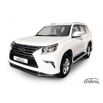 Защита переднего бампера d76 Arbori черн. для Lexus GX460 2013-нв