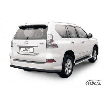 Защита заднего бампера d76 радиусная Arbori черн. для Lexus GX460 2013-нв