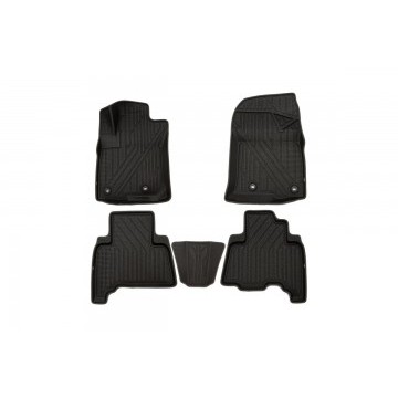 КоврикиKVEST3DвсалонLEXUSGX,2013->,5шт.(полистар,черный,серый)