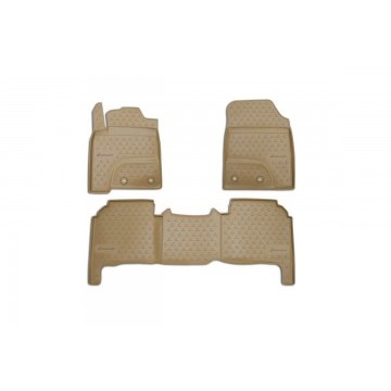 Коврики в салон LEXUS LX570, 2012-> 5 мест, 3 шт. (полиуретан,бежевые)