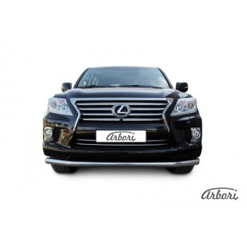 Защита переднего бампера d76 Arbori нерж. сталь для Lexus LX570 2012-2015