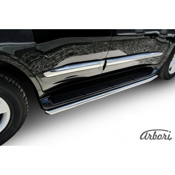 Защита штатного порога d57 Arbori нерж. сталь для Lexus LX570 2012-2015