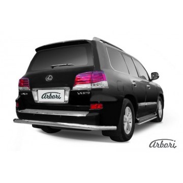 Защита заднего бампера d76   Arbori нерж. сталь для Lexus LX570 2012-2015