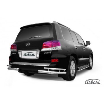 Уголки d76+d42 двойные Arbori нерж. сталь для Lexus LX570 2012-2015