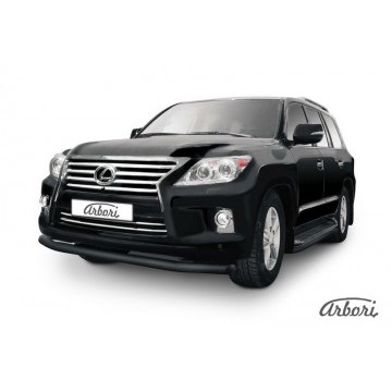 Защита переднего бампера d76 Arbori черн. для Lexus LX570 2012-2015