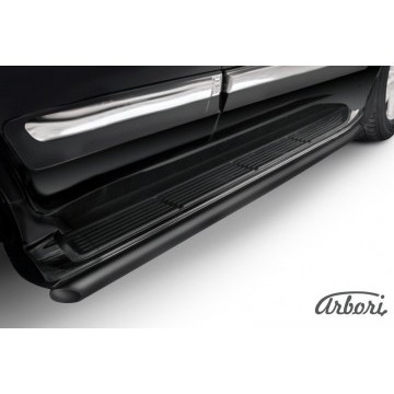 Защита штатного порога d57 Arbori черн. для Lexus LX570 2012-2015