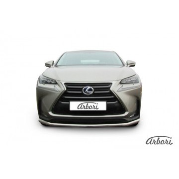 Защита переднего бампера d57 радиусная Arbori нерж. сталь для LEXUS NX 2014-2017