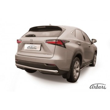 Защита заднего бампера d57 Arbori нерж. сталь для LEXUS NX 2014-2017