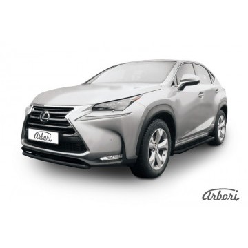 Защита переднего бампера d57 короткая Arbori черн. для LEXUS NX 2014-2017