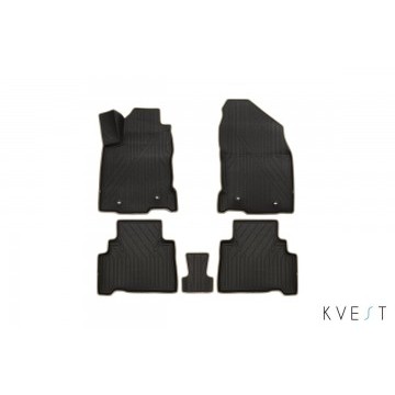 КоврикиKVEST3DвсалонLEXUSNX,2014->,5шт.(полистар,черный,бежевый)