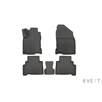 КоврикиKVEST3DвсалонLEXUSNX,2014->,5шт.(полистар,серый,черный)