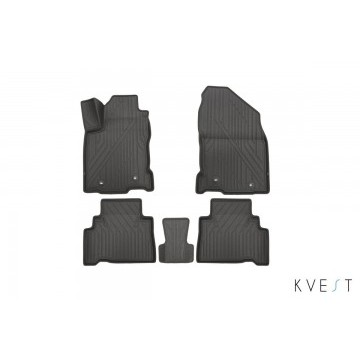 КоврикиKVEST3DвсалонLEXUSNX,2014->,5шт.(полистар,серый,серый)