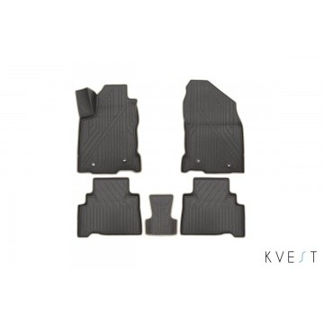 КоврикиKVEST3DвсалонLEXUSNX,2014->,5шт.(полистар,серый,бежевый)