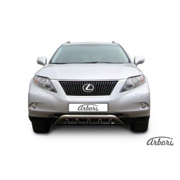 Защита переднего бампера d57 с защитой картера Arbori нерж. сталь для Lexus RX350 2009-2012