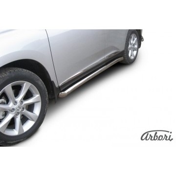 Защита порогов d76 труба с гибами Arbori нерж. сталь для Lexus RX350 2009-2012