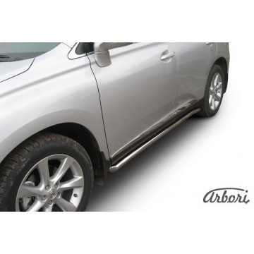 Защита порогов d57 труба с гибами Arbori нерж. сталь для Lexus RX350 2009-2012