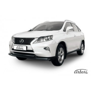 Защита переднего бампера d76+d57 двойная Arbori черн. для Lexus RX350/RX-270 2012-2015